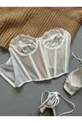 Camella White Lace Detail Underwired Vintage Corset
