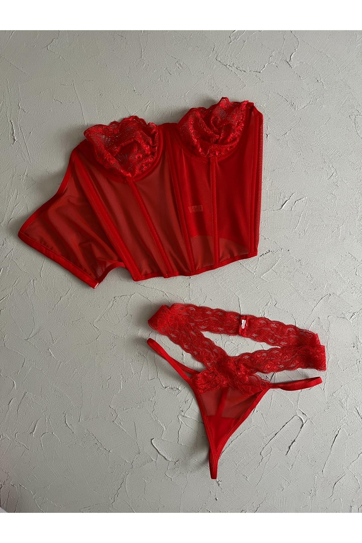 Camella Red Bustier Set