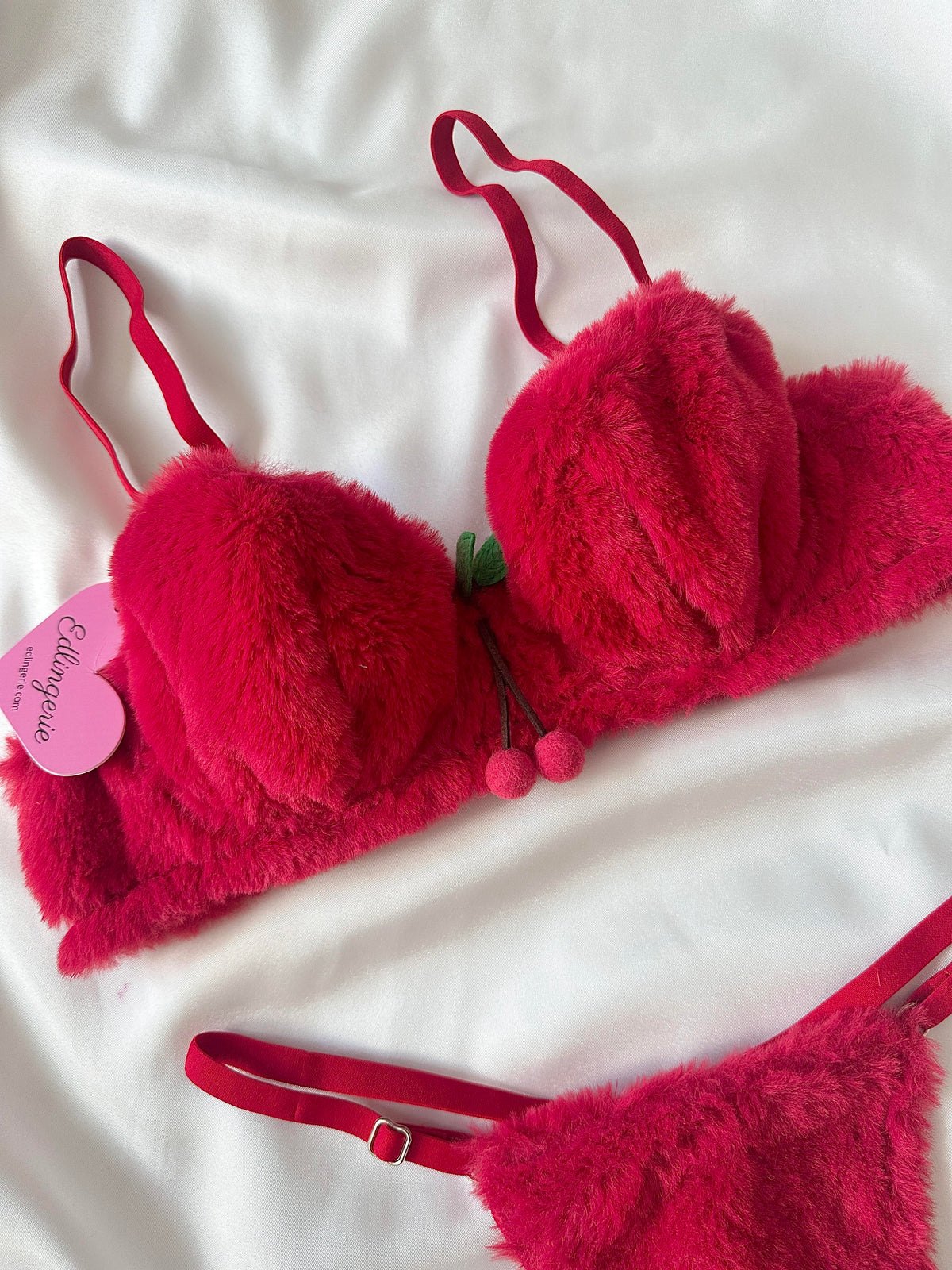 Cherry Plush Bralet Set