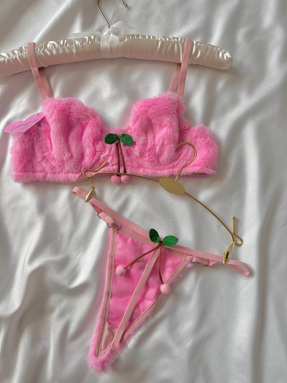 Cherry Plush Bralet Set