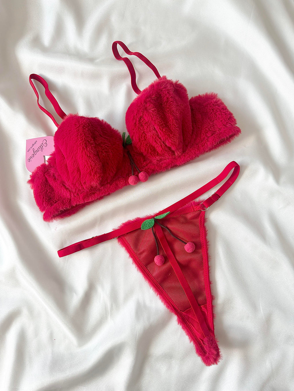 Cherry Peluş Bralet Takımı