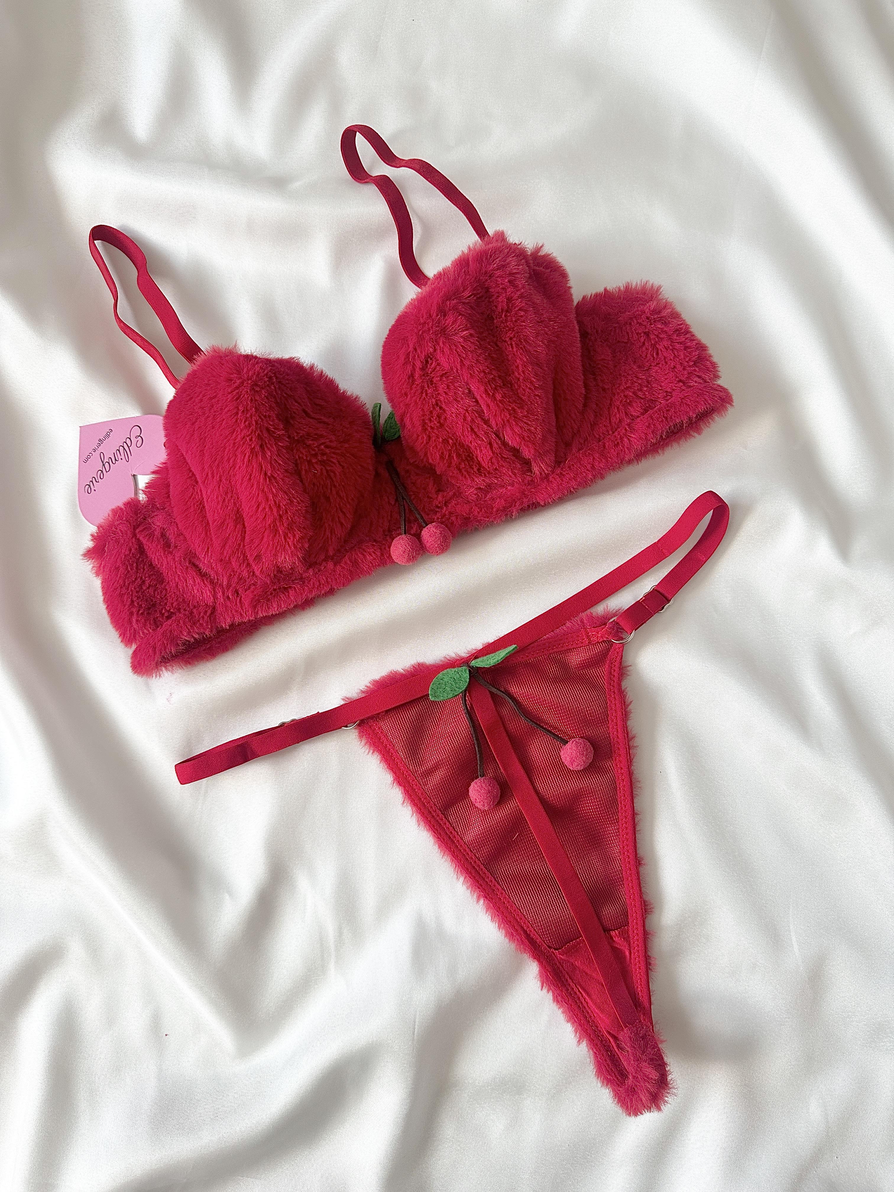 Cherry Peluş Bralet Takımı