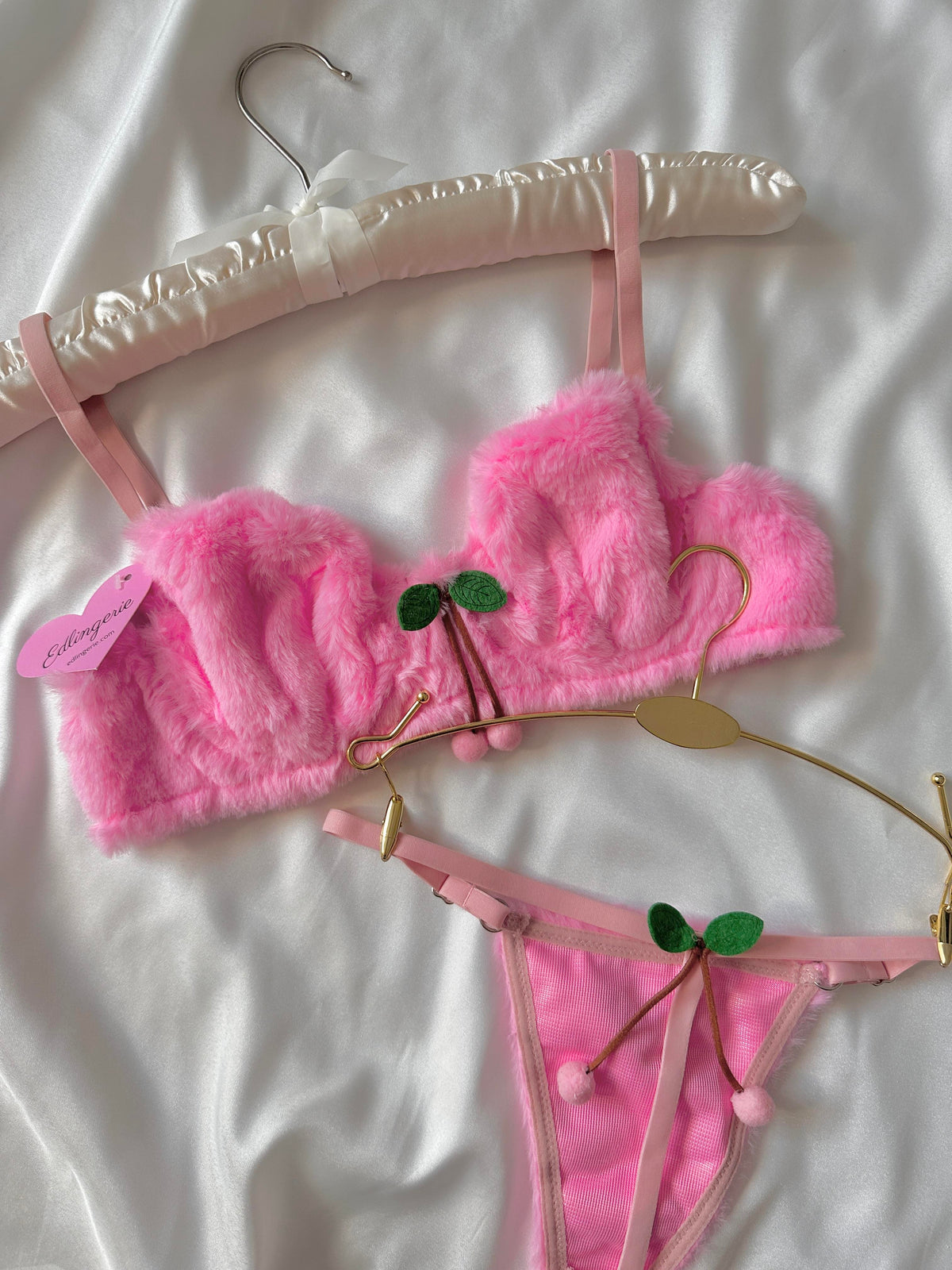 Cherry Plush Bralet Set