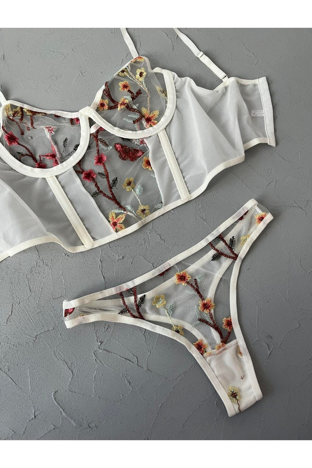Floral Detail Bralette Set