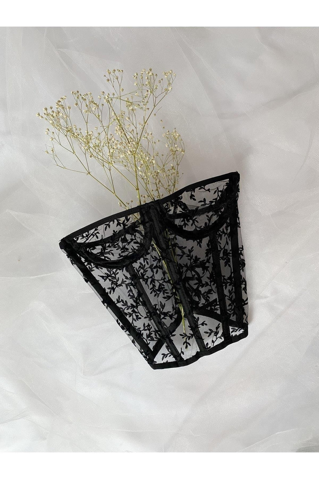 Vintage Corset Bustier with Floral Details