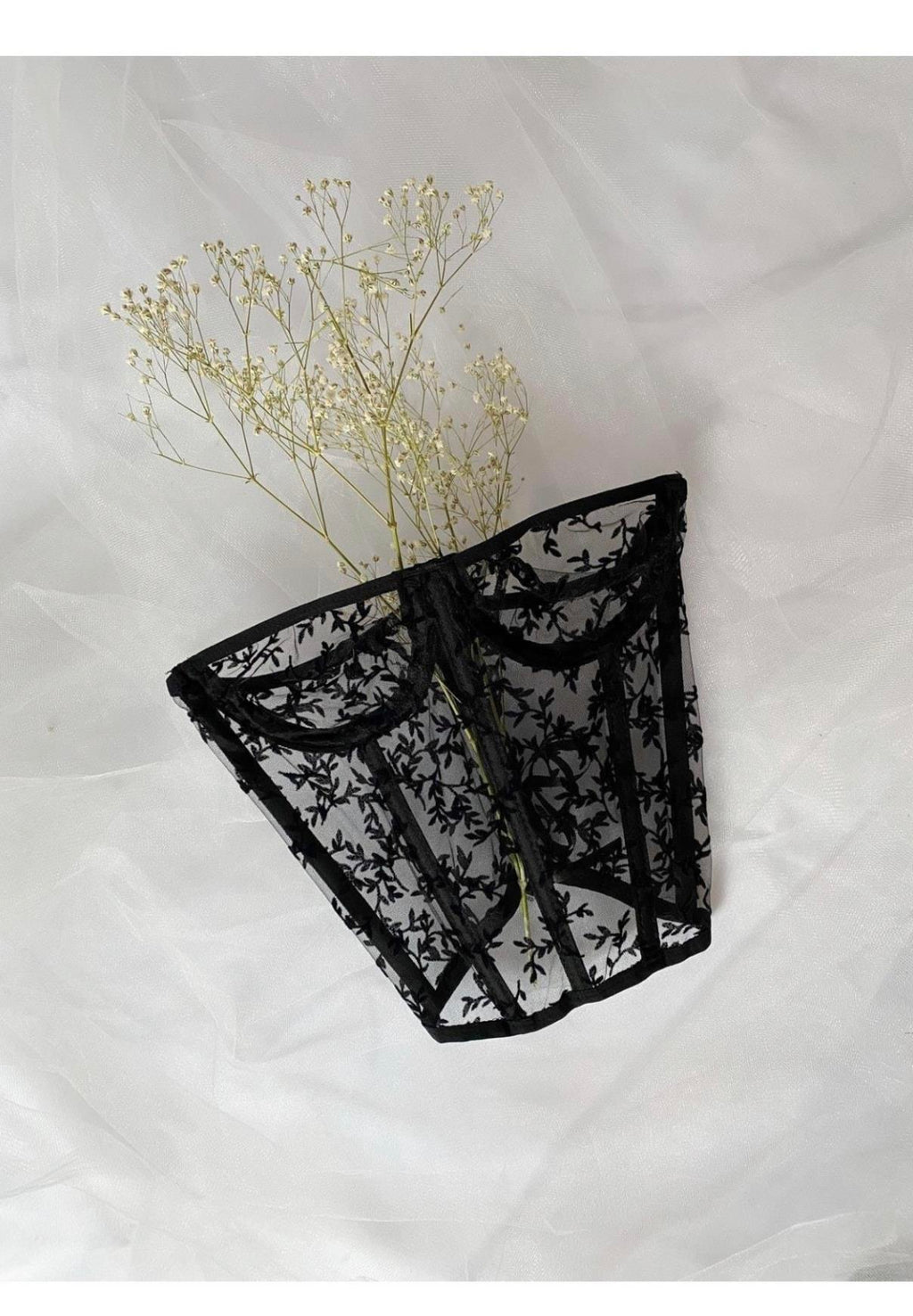 Vintage Corset Bustier with Floral Details
