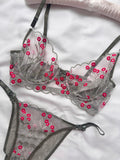 Çiçek Detaylı Yeşil Bralet Takımı