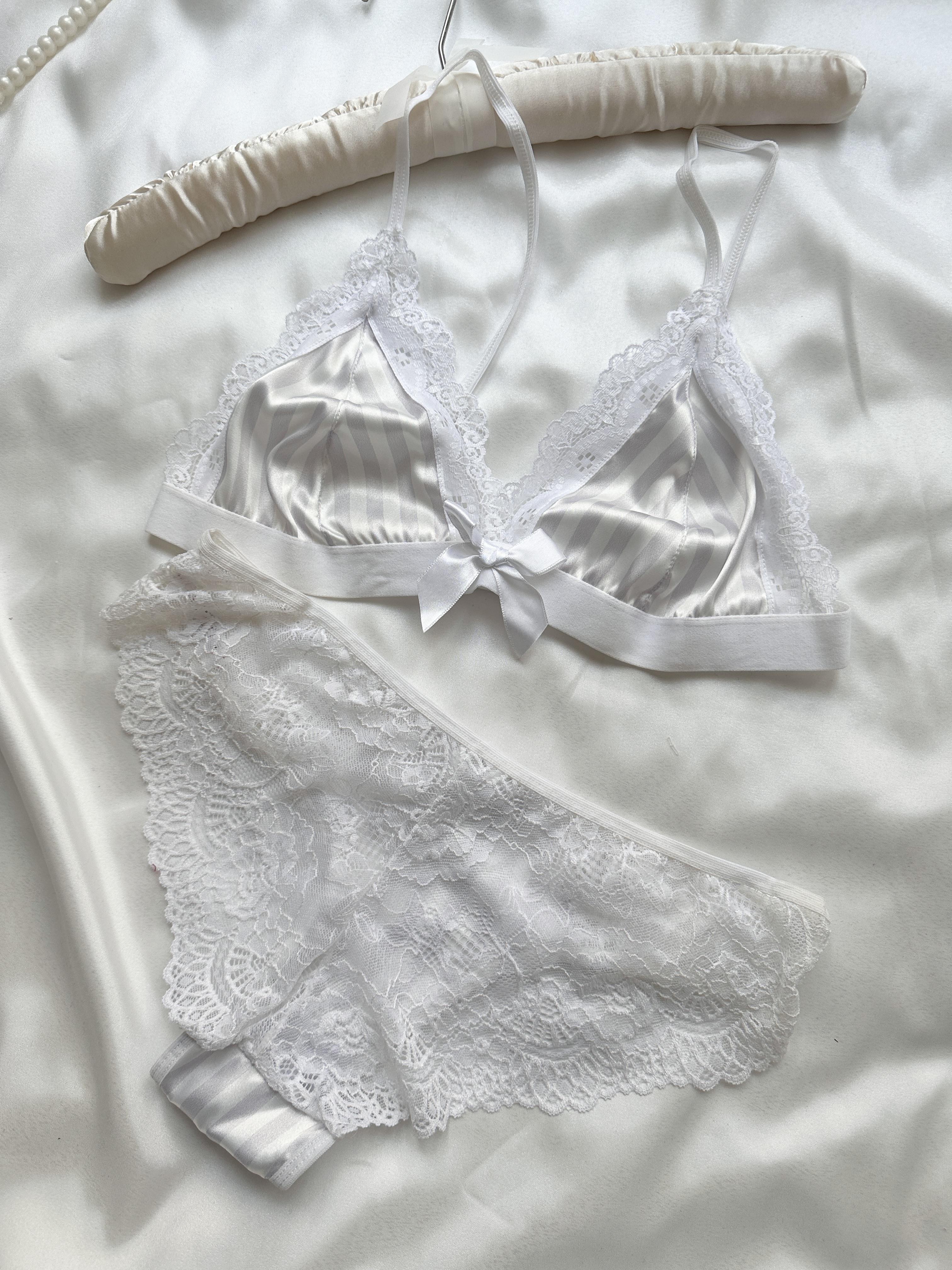 Çizgili Saten Bralet Takımı