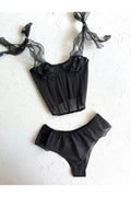 Daisy Black Bustier Set