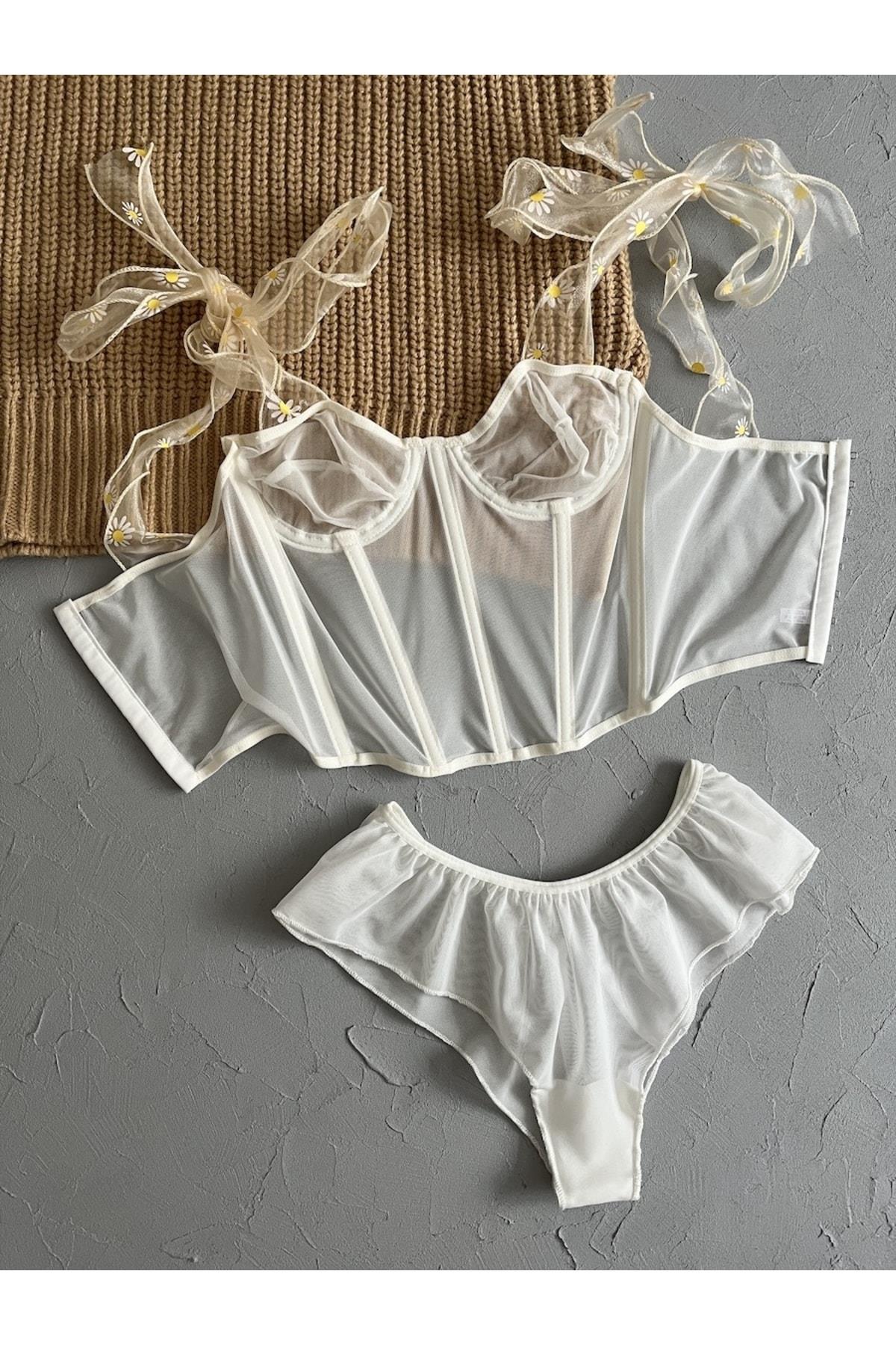 Daisy White Bralet Seti
