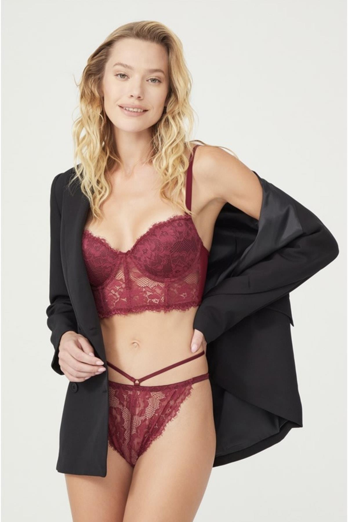 Dantel Push Up Büstiyer Seti