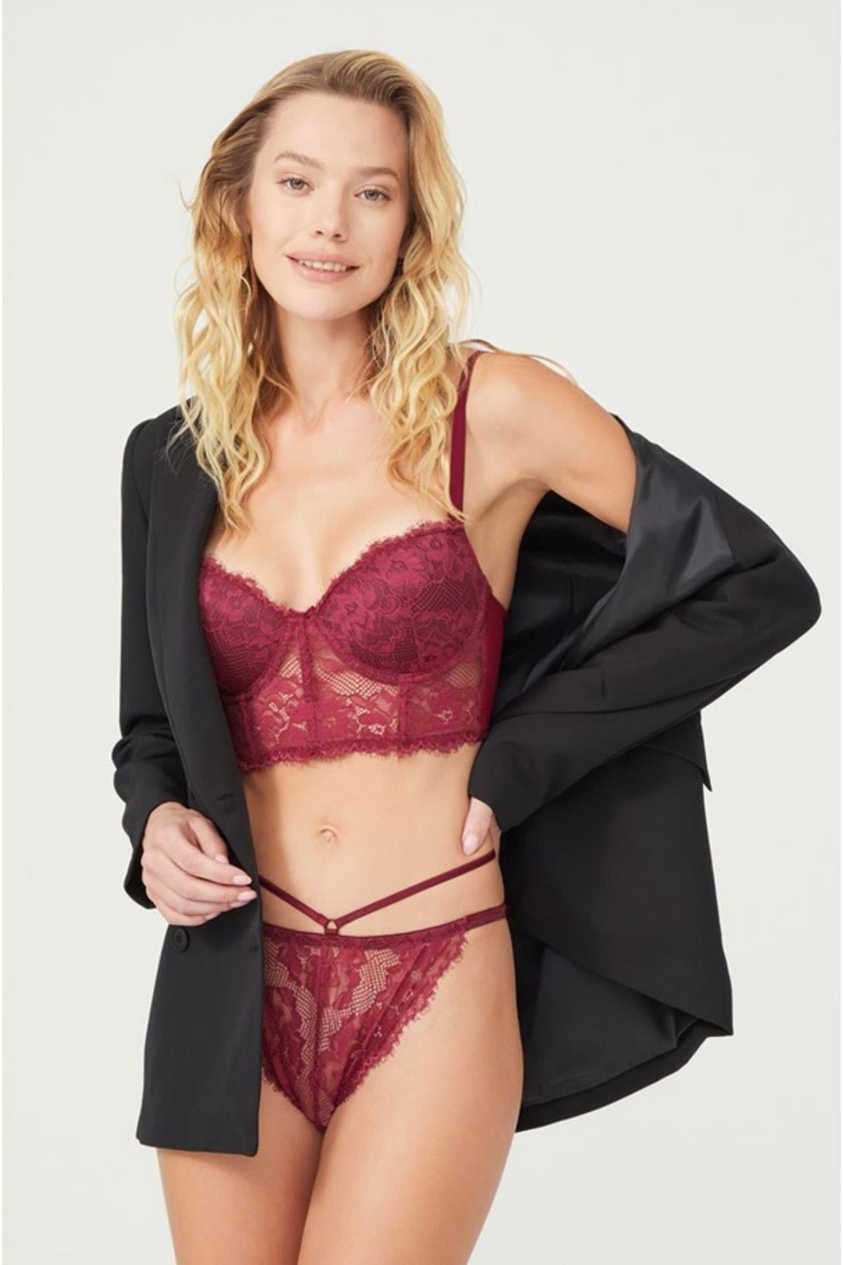 Dantel Push Up Büstiyer Seti