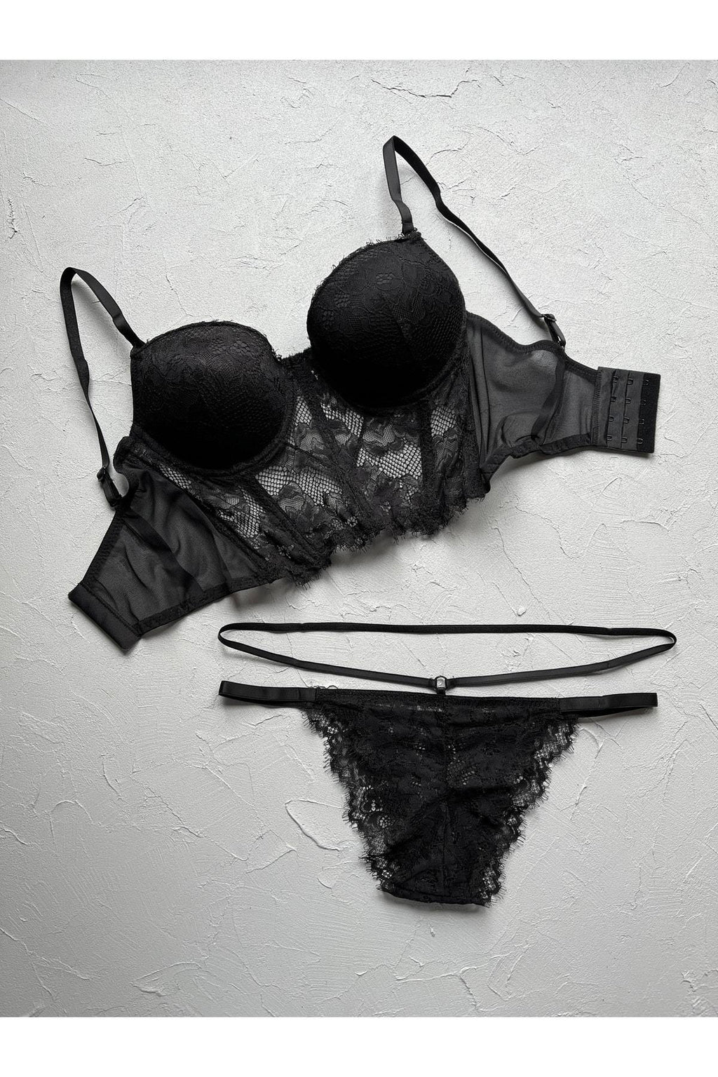Lace Push-Up Bustier Set