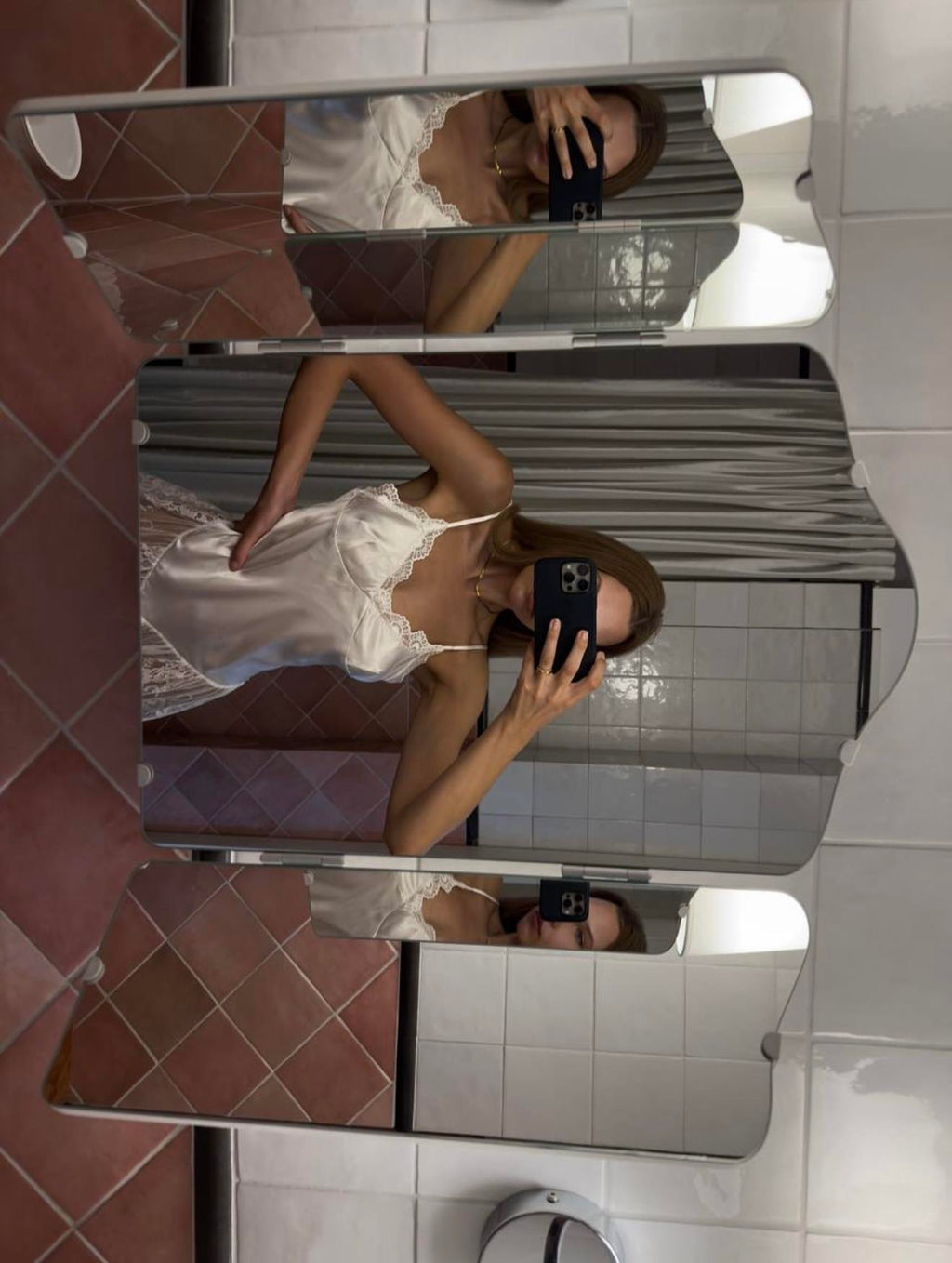 Diana White Satin Nightgown