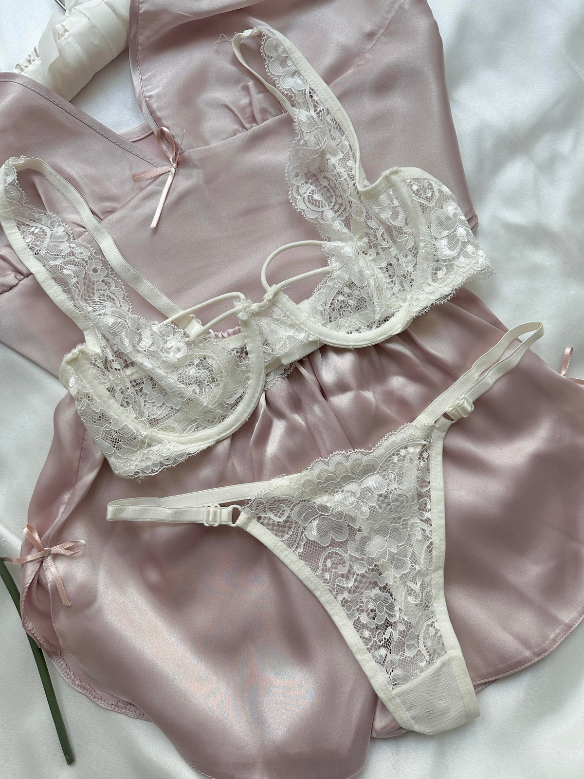 Ekru Balenli Bralet Takımı