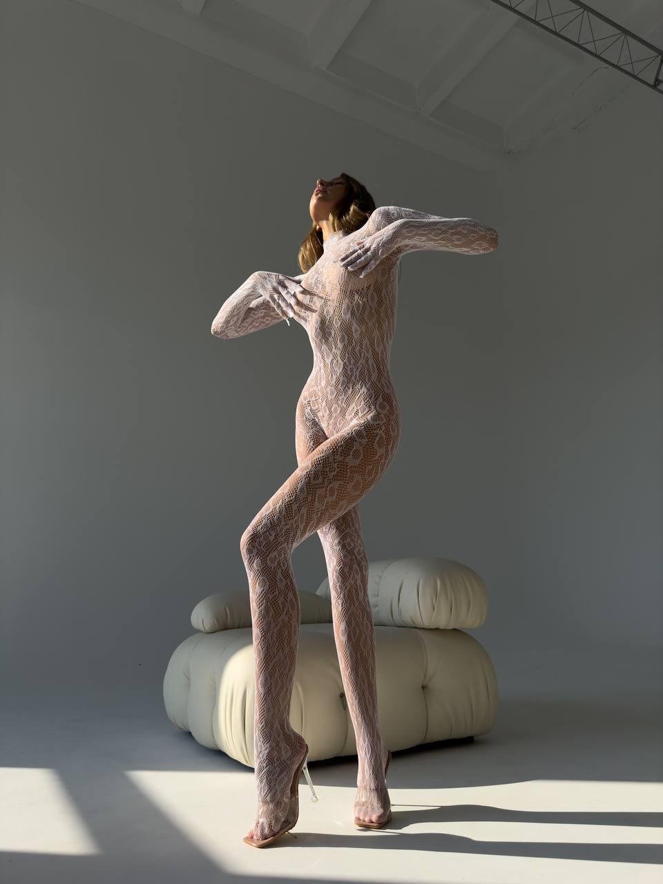 Off-white Leopard Print Body Stocking