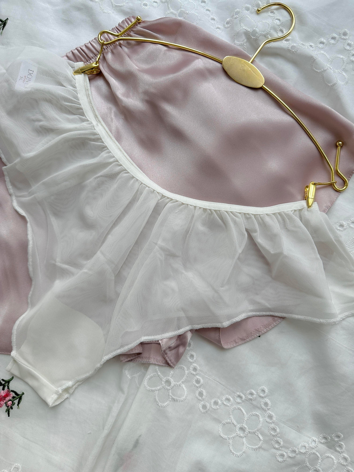 Off-white tulle panties
