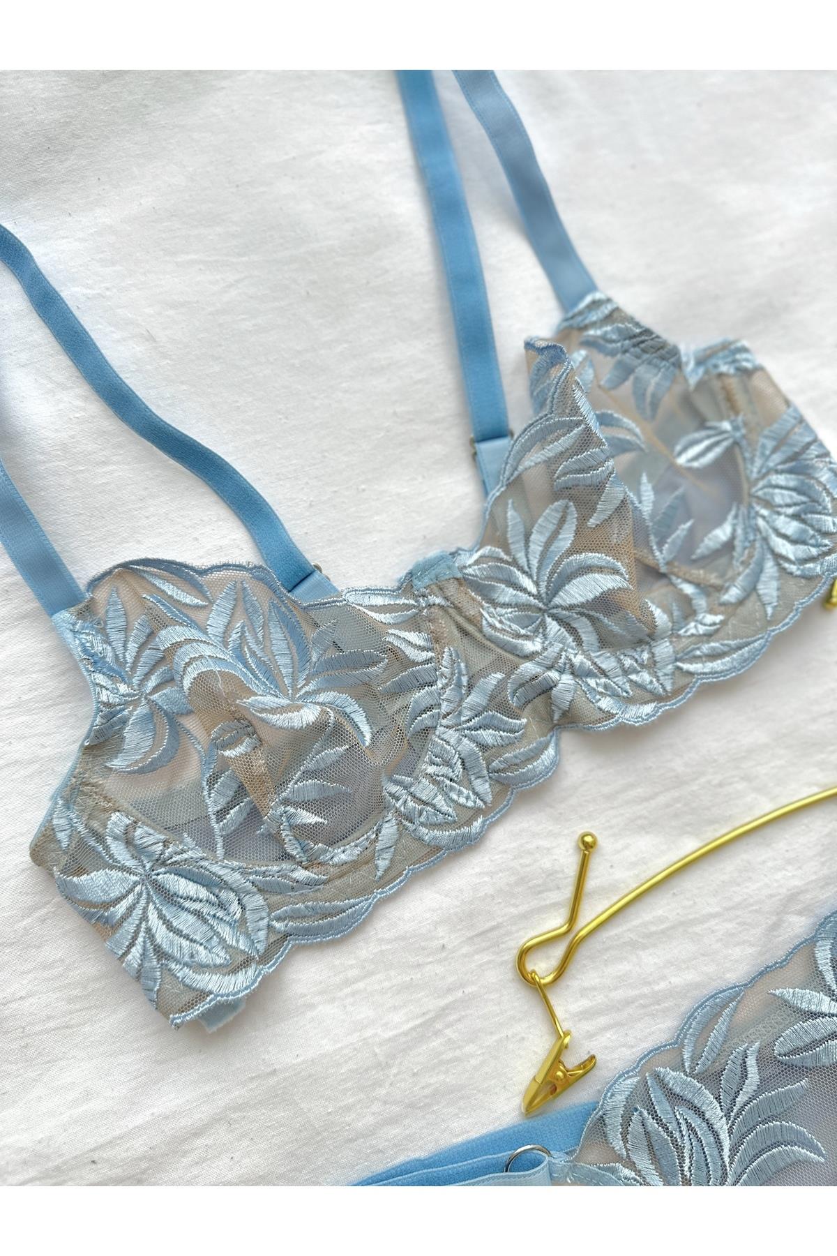 Elsa Baby Blue Underwired Bralette Set