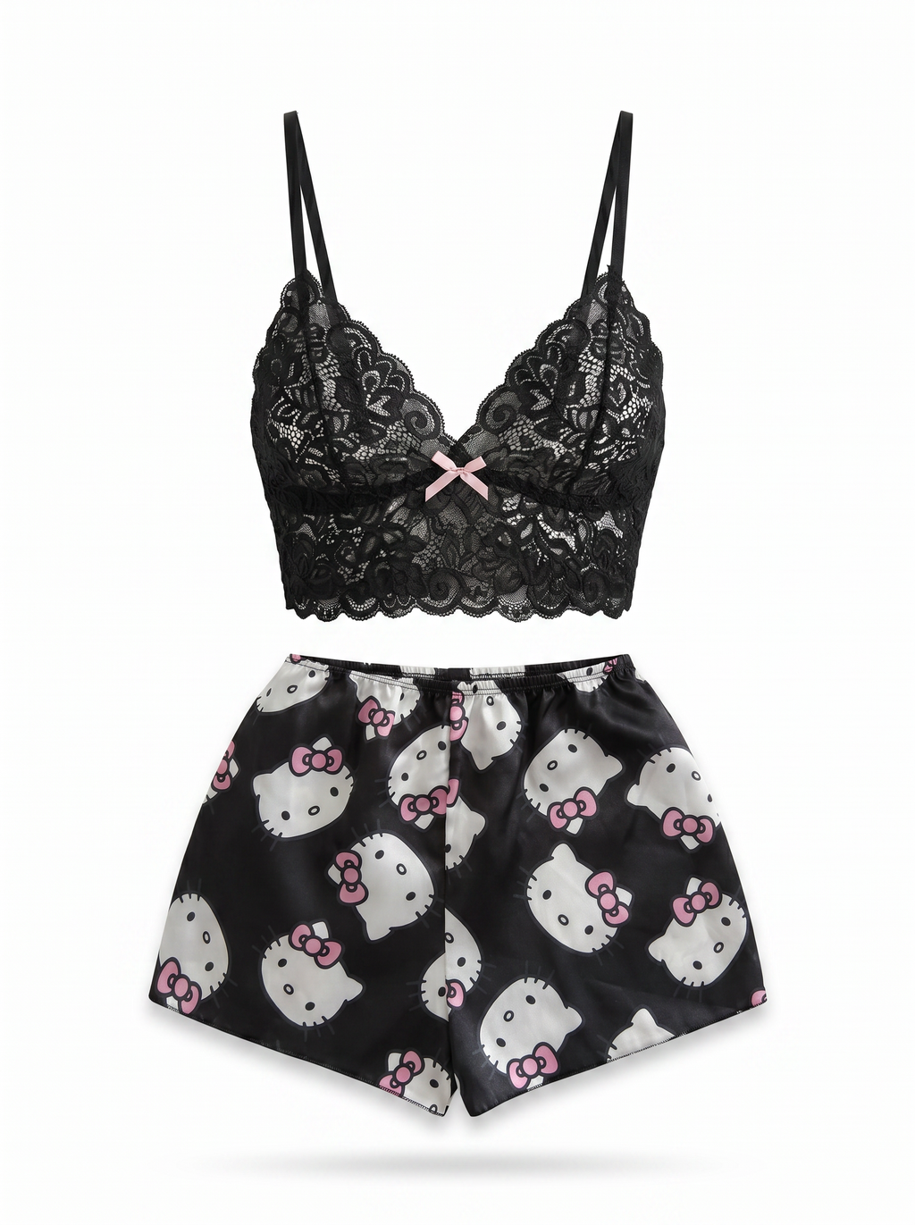 Cute But Sassy Hello Kitty Desenli Dantel Takım