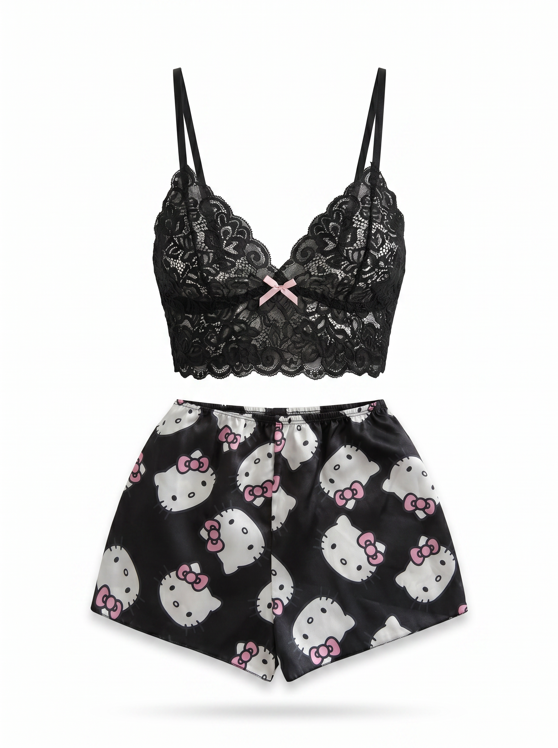 Cute But Sassy Hello Kitty Desenli Dantel Takım