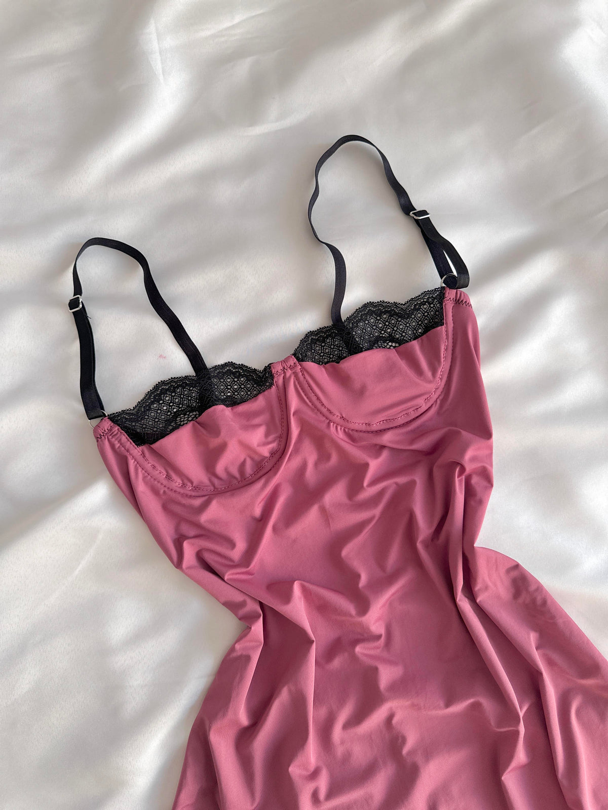 Rose Pink Satin-Look Nightgown