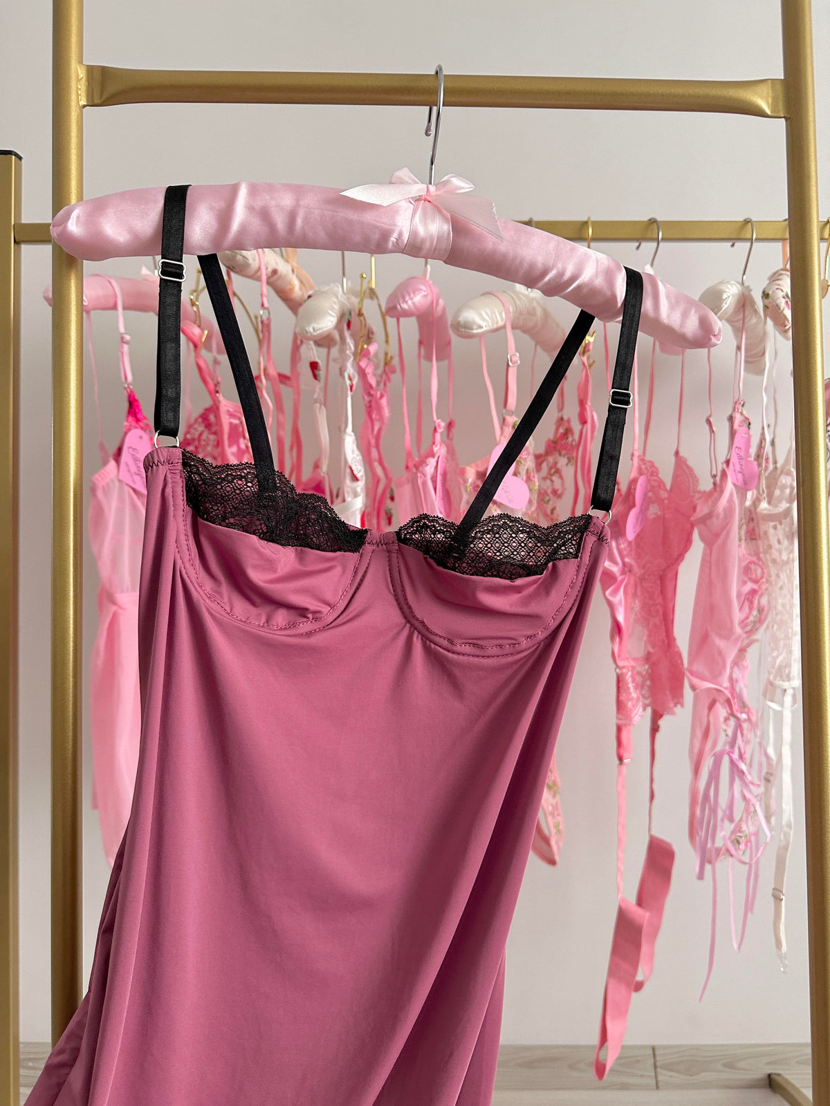 Rose Pink Satin-Look Nightgown