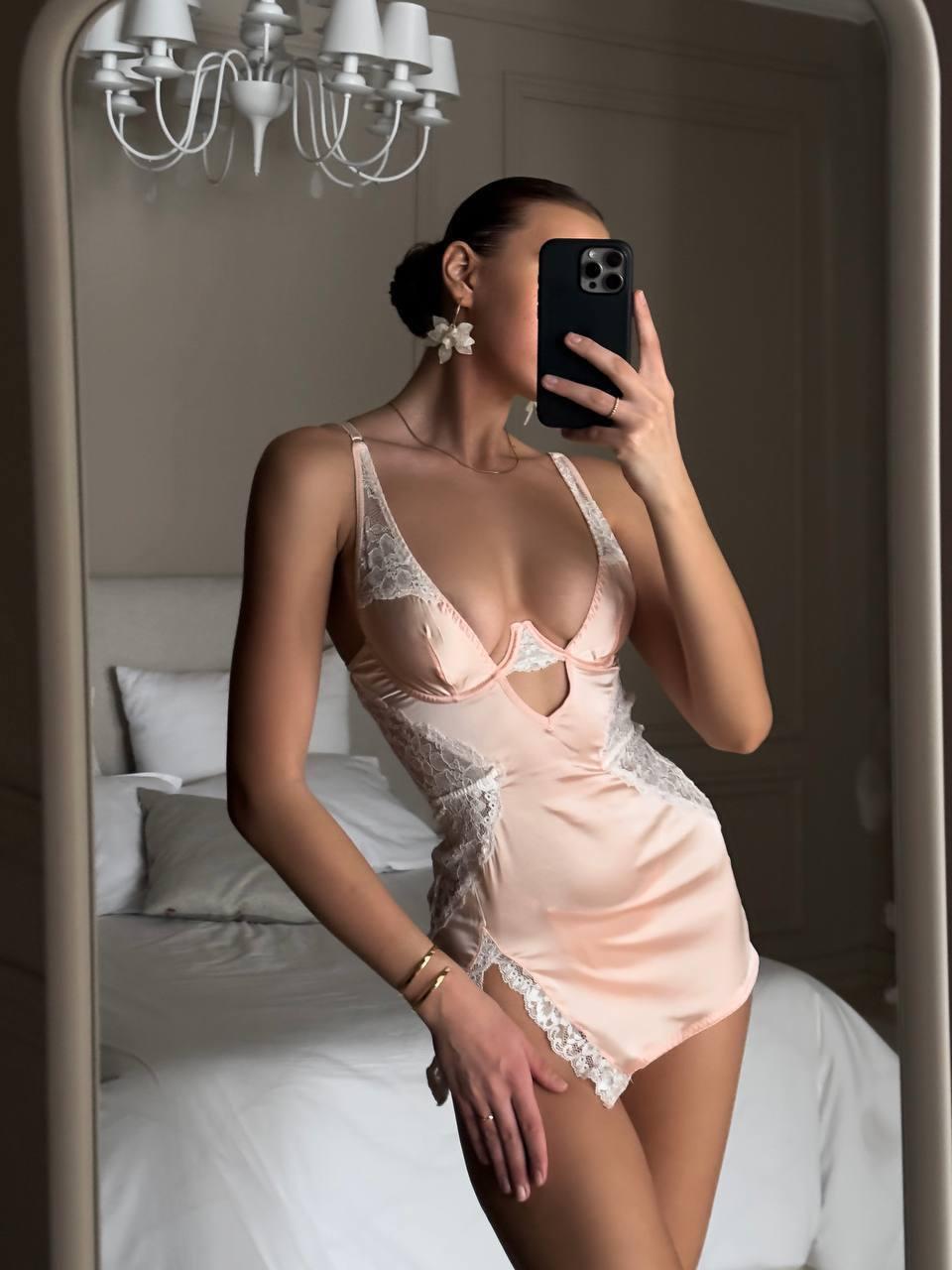 Helen Salmon Satin Nightgown