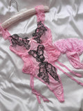 İşlemeli Pembe Bodysuit