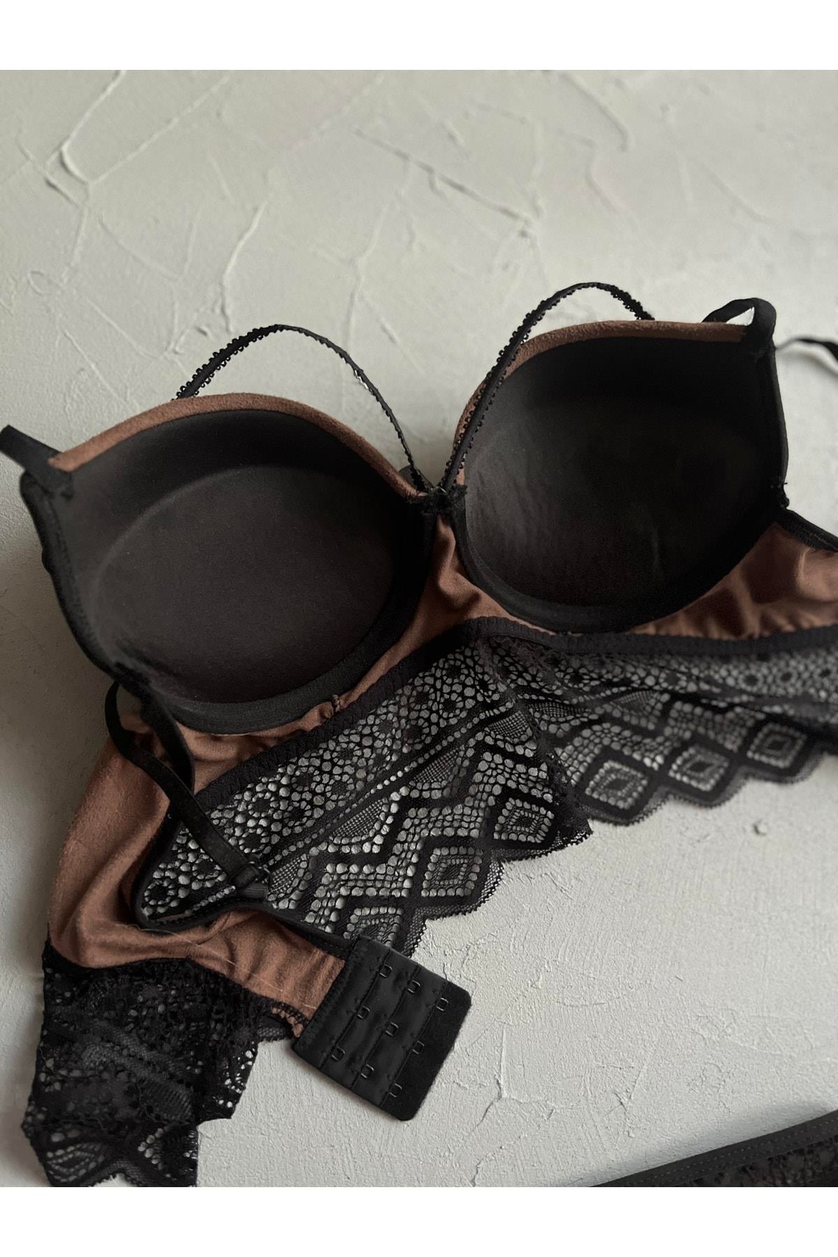 Velvet-Look Push-Up Bustier Set