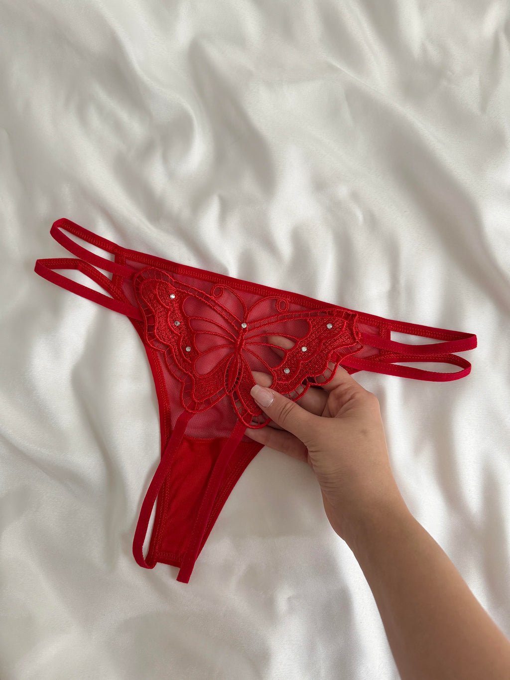 Butterfly Detail Crotch Open Panties