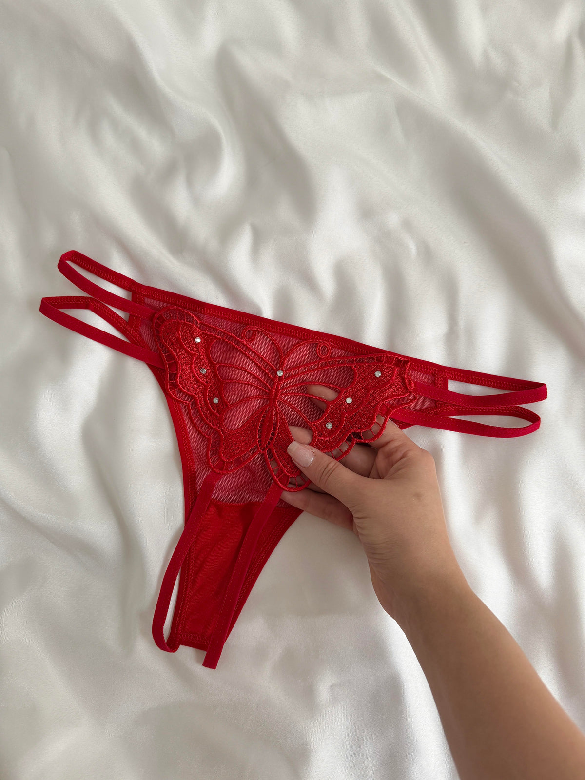 Butterfly Detail Crotch Open Panties