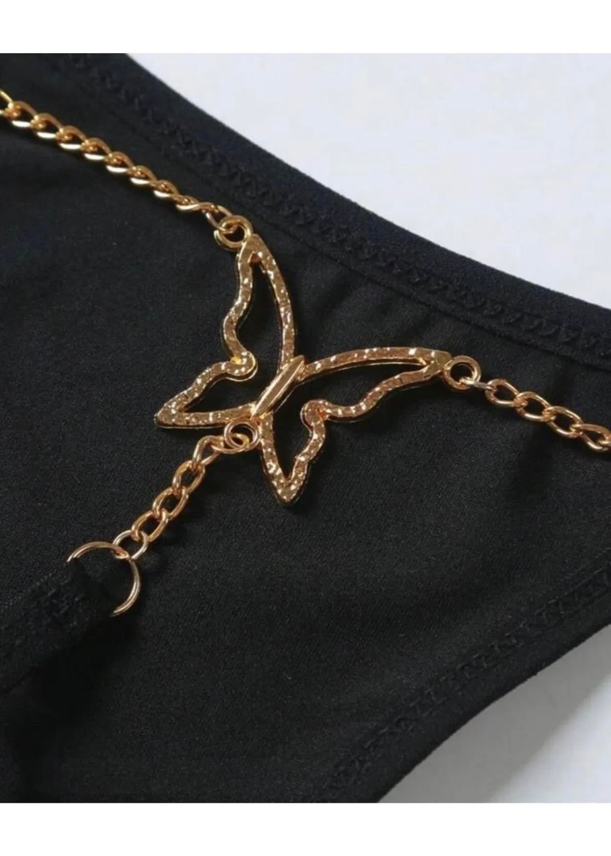 Black Panties with Butterfly Detail