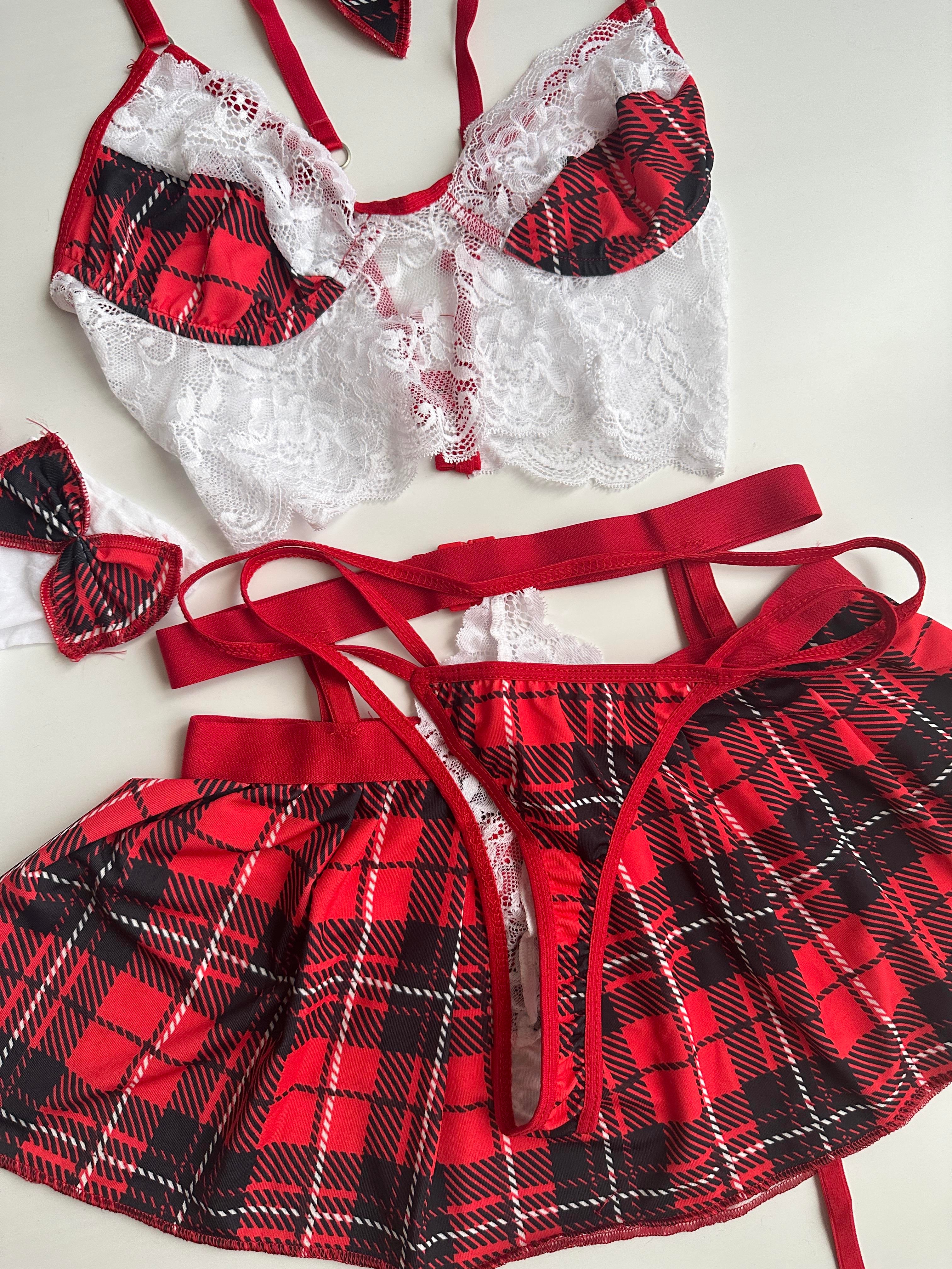 Red Plaid Fancy Set