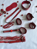 Red Handcuffs + Whip Set