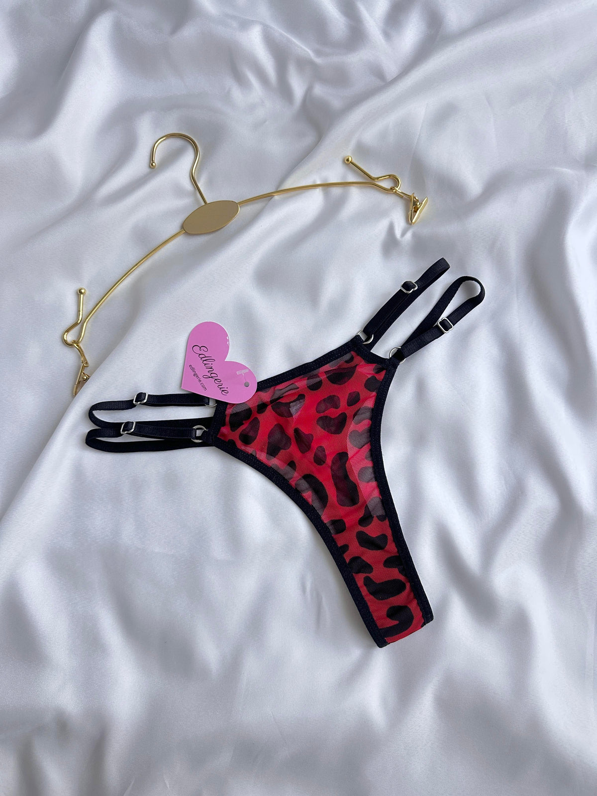 Red Leopard Print Adjustable Strap Panties