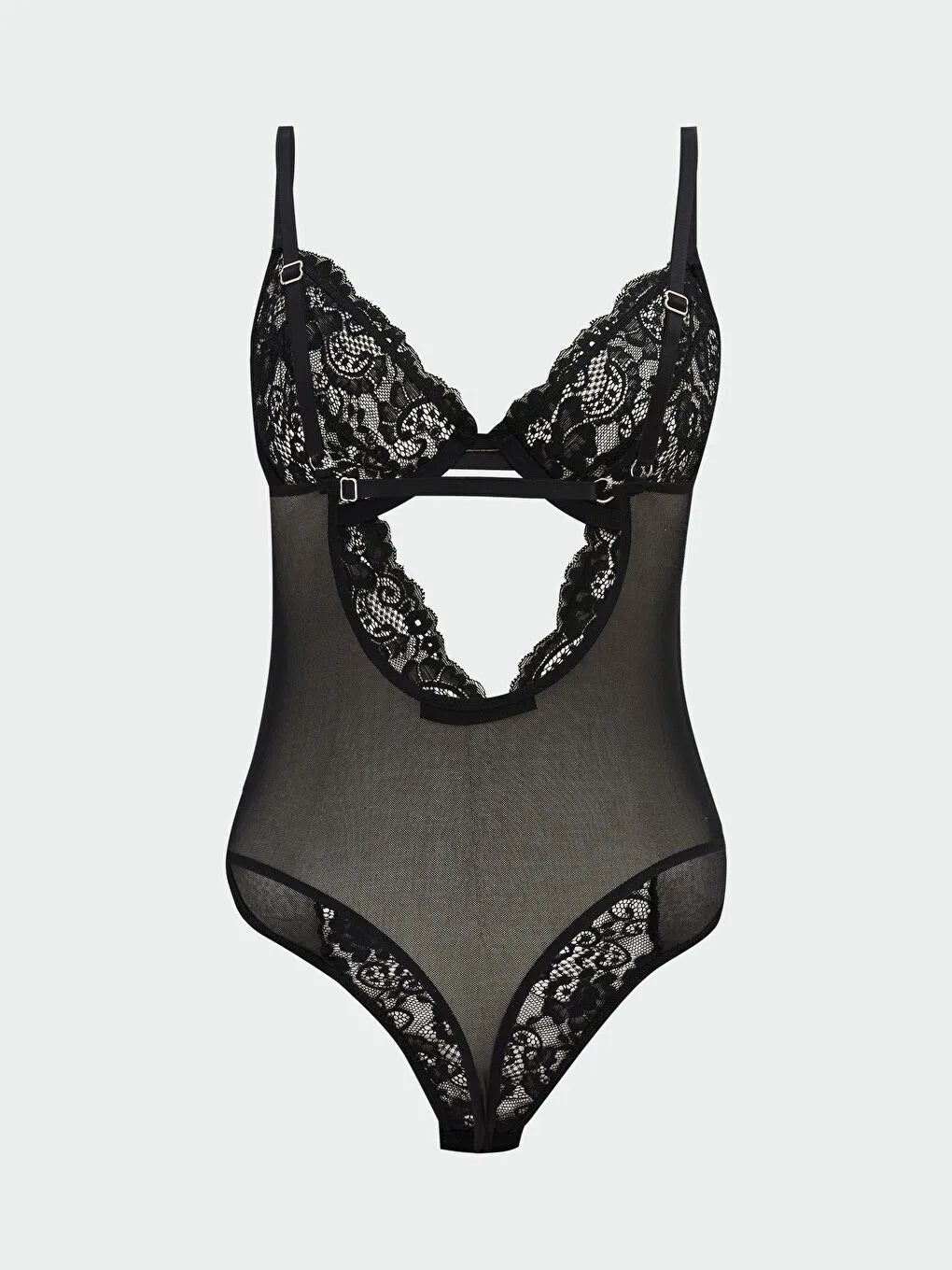 Siyah Dantel Bodysuit