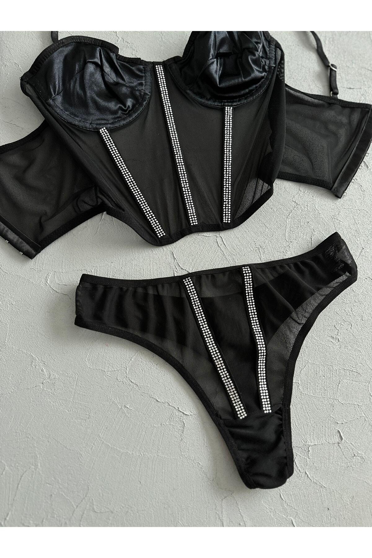 Laurel Kırmızı Parıltılı Bralet Takımı