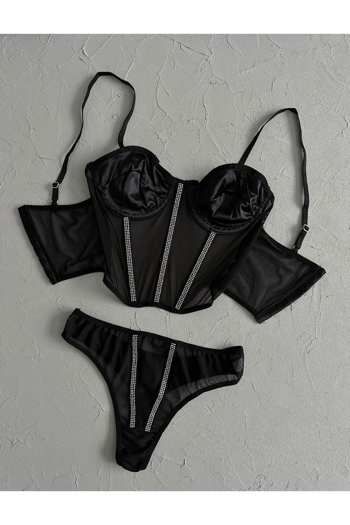 Laurel Kırmızı Parıltılı Bralet Takımı