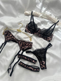 Leopard Print Garter Set