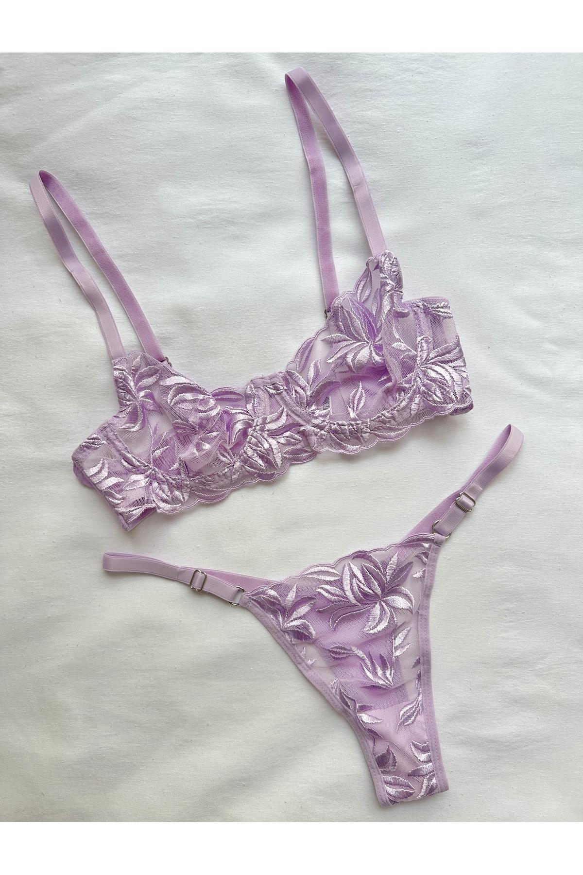 Lilac Underwired Bralette Set