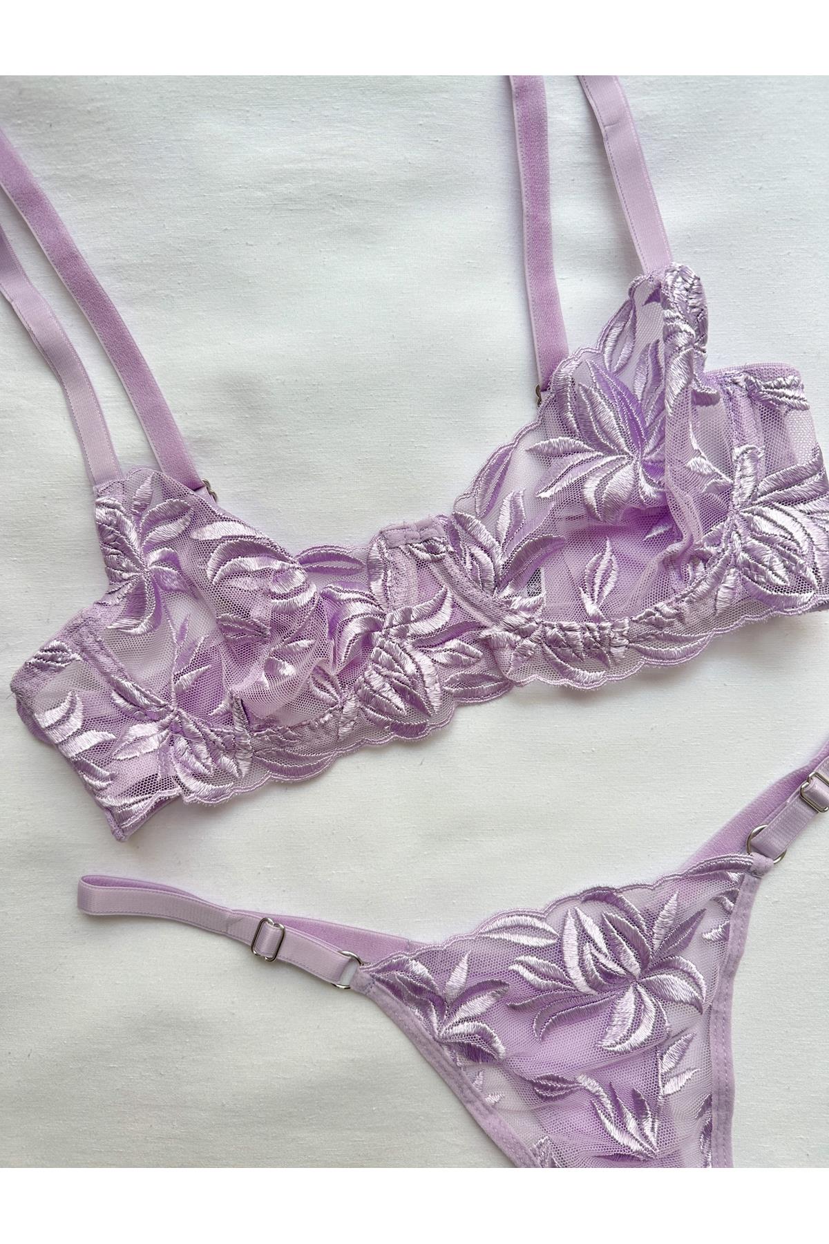 Lilac Underwired Bralette Set