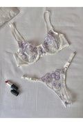 Lila Çiçek Detaylı Bralet Takımı
