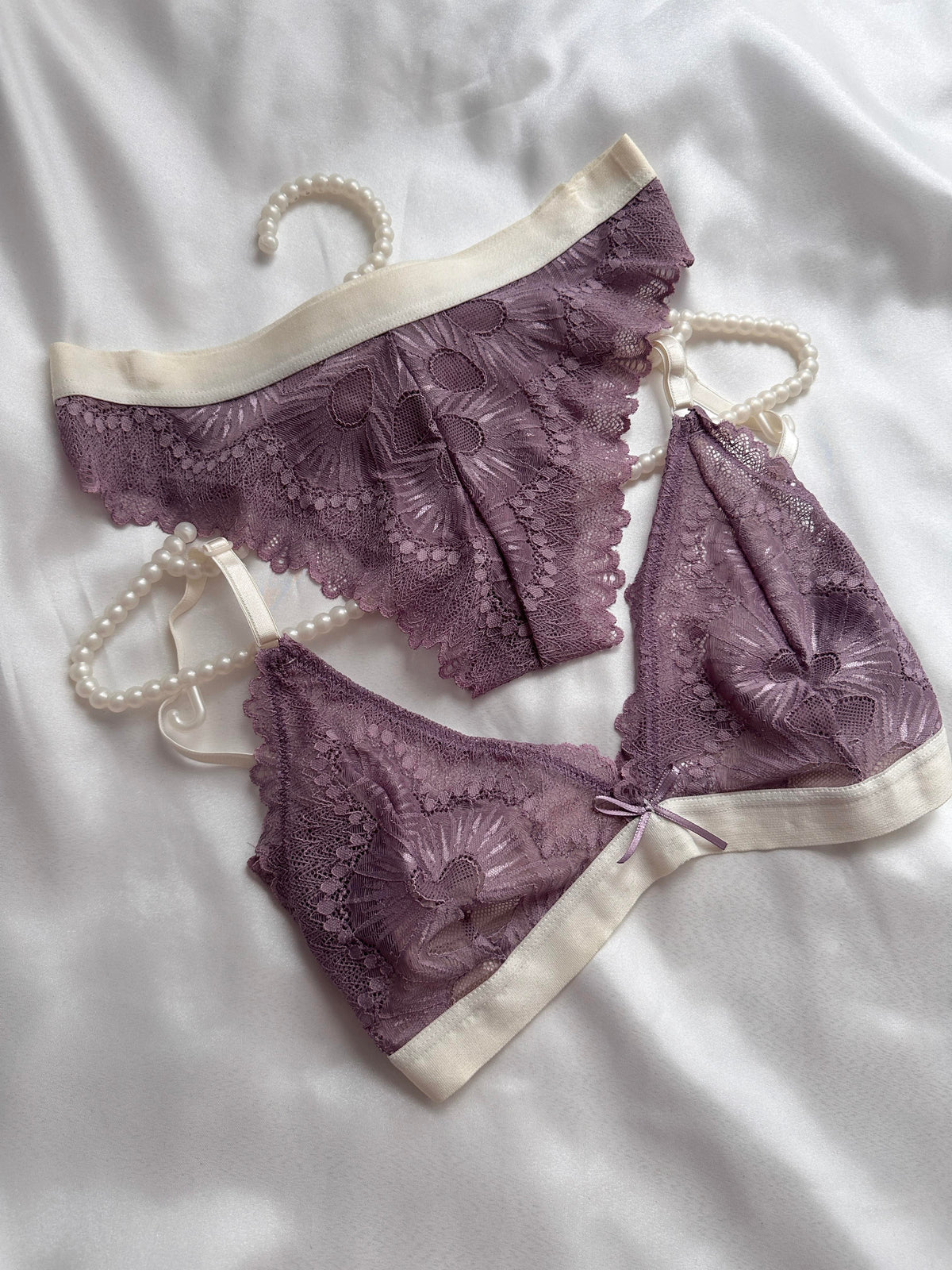 Lila Dantel Bralet Takımı