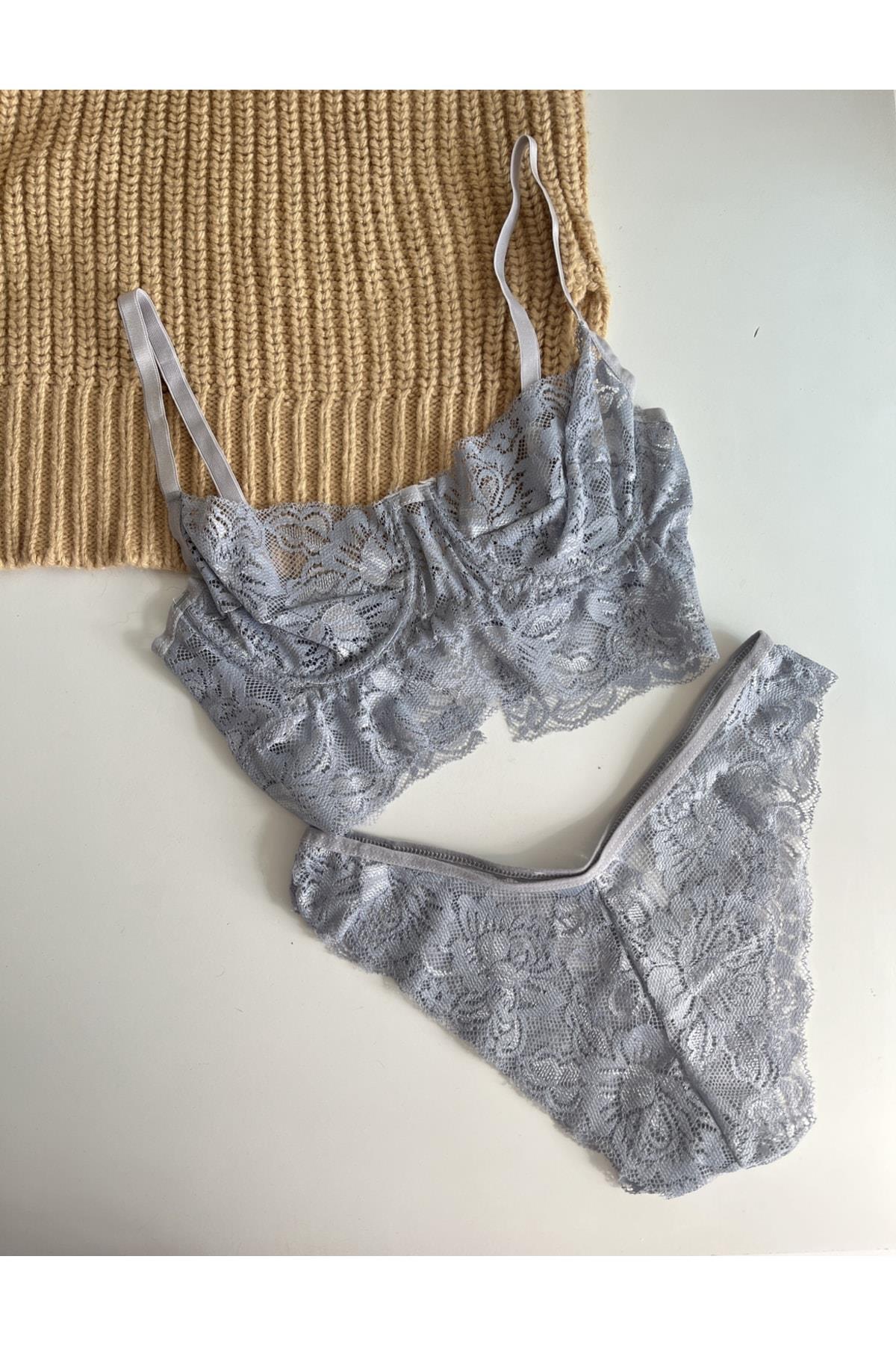 Lizandra Grey Bralette Set