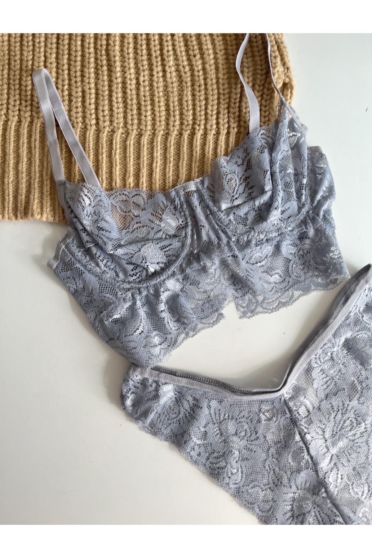 Lizandra Grey Bralette Set