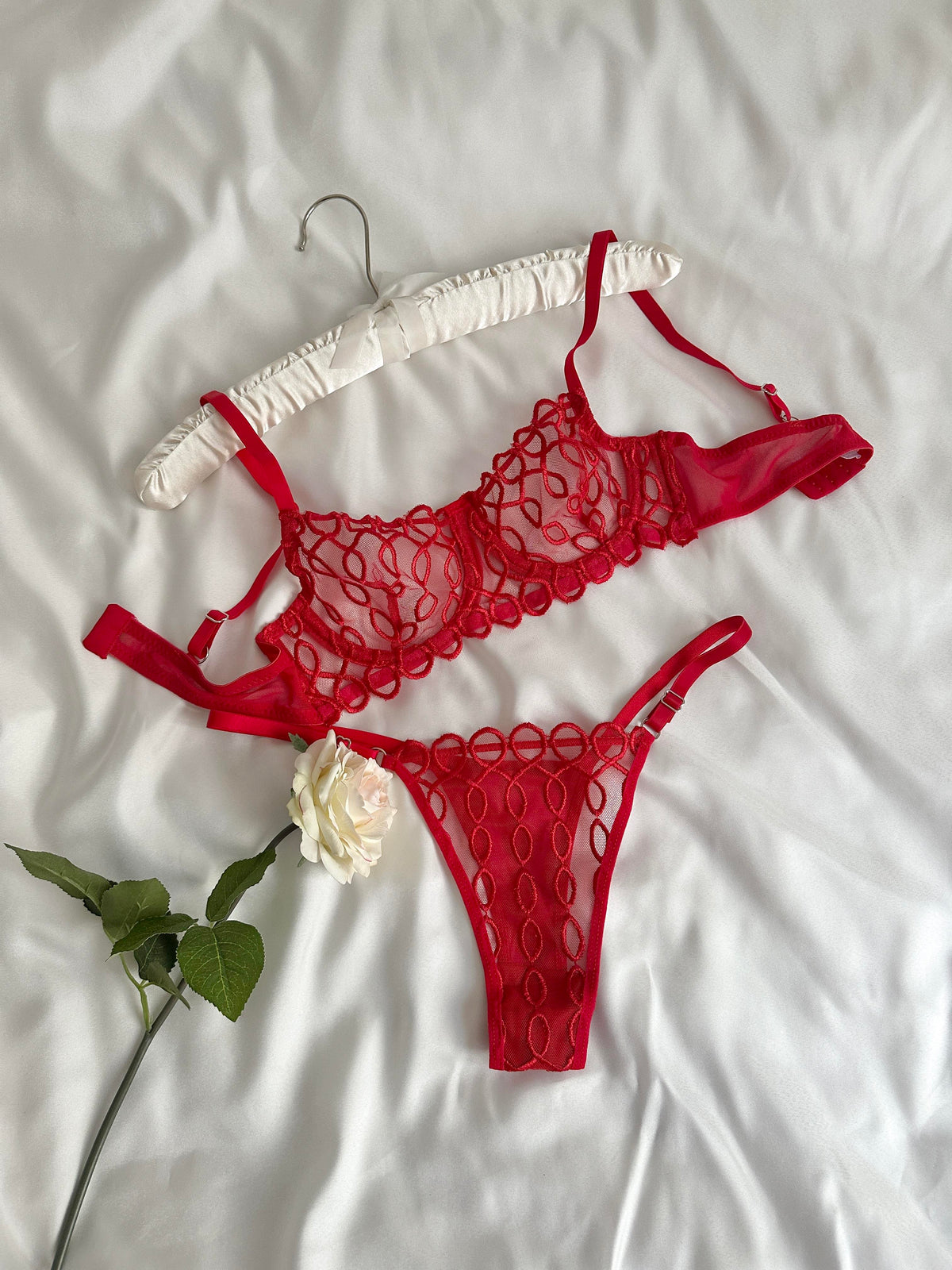 kırmızı lolita bralet takımı