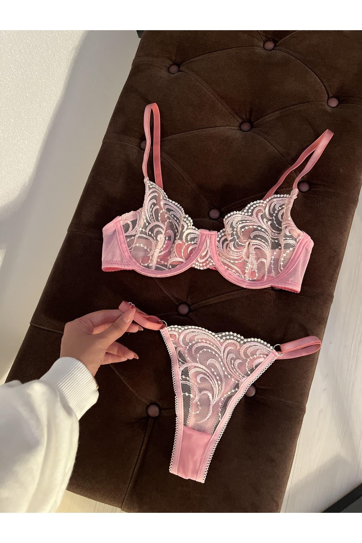 Maria Pudra Pembe Sütyen Takımı