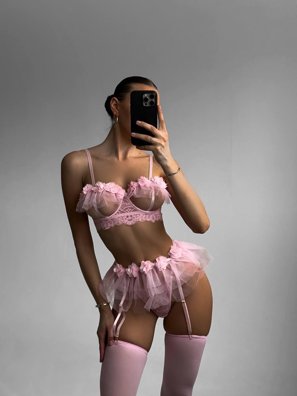 Maude Pink Garter Set (PRE-ORDER)