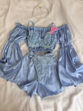Blue Elsa & Swan Bralette Pajama Set