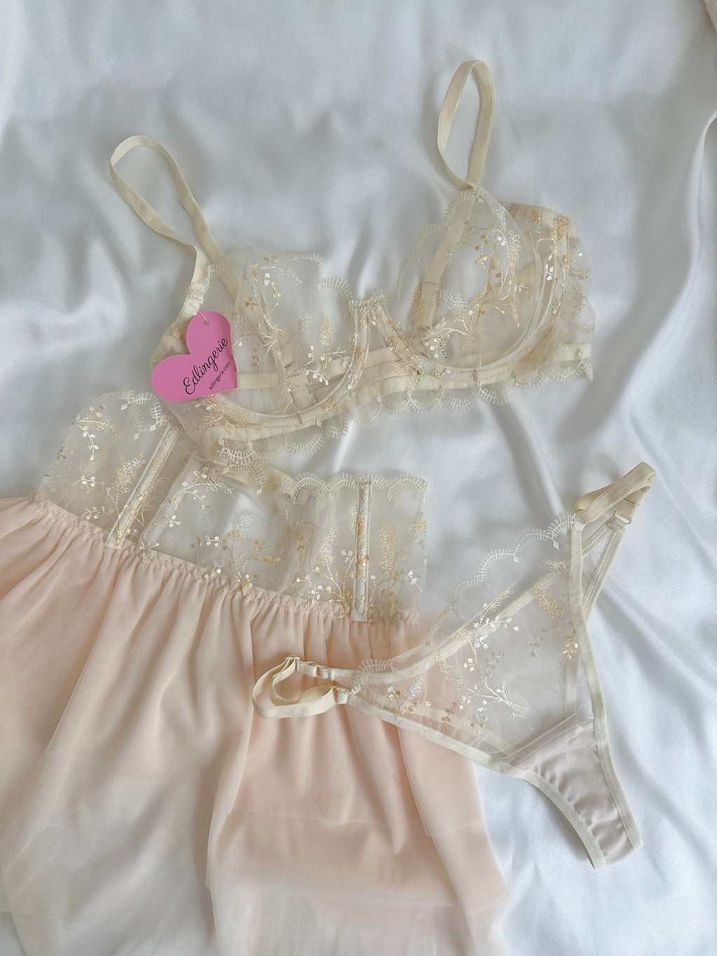 Niana Butter Yellow Etekli Bralet Takımı